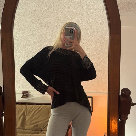 Joseph Ribkoff Black and Gray Striped top - Picture 9 of 9